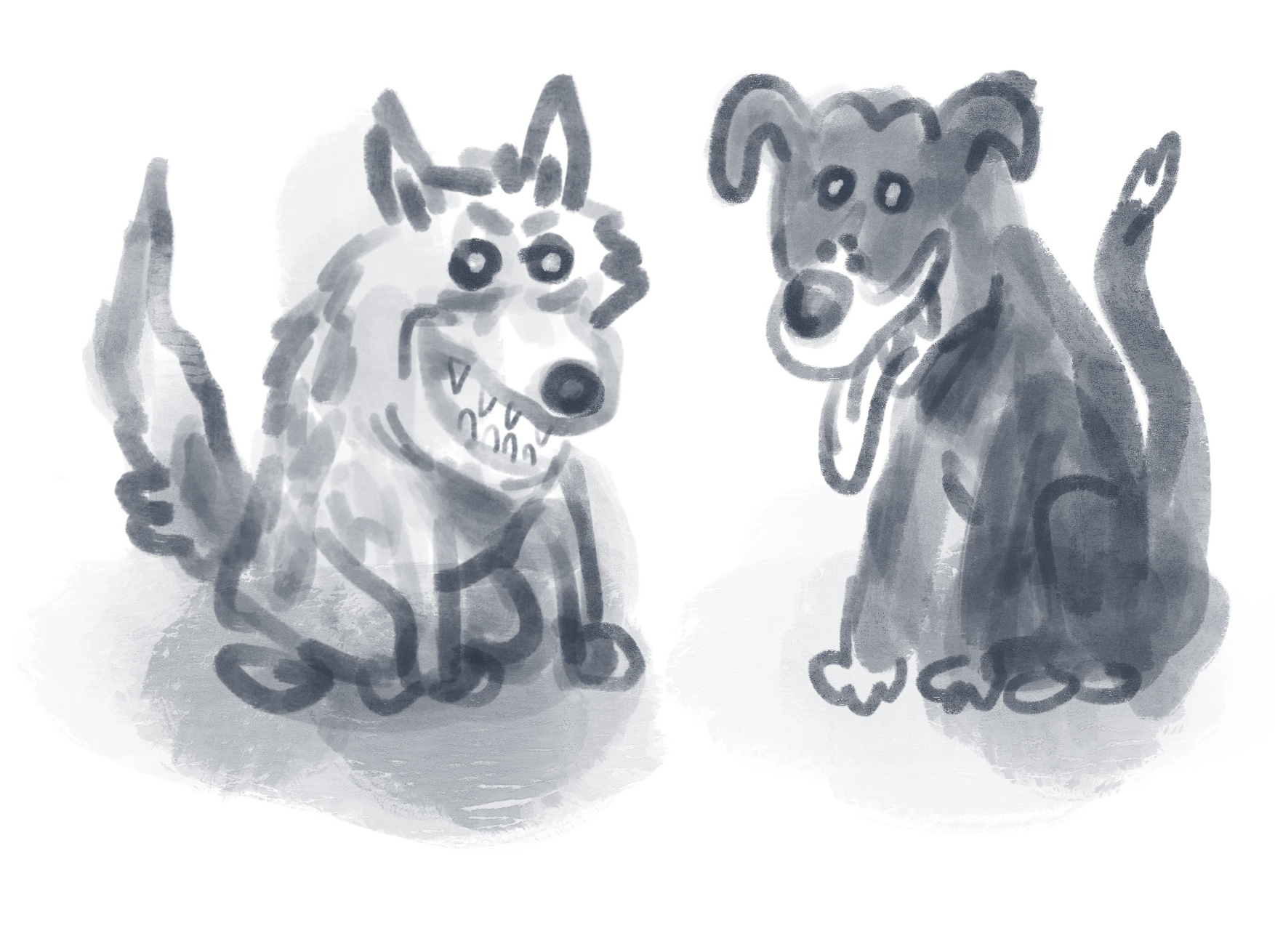 drawing of dogs