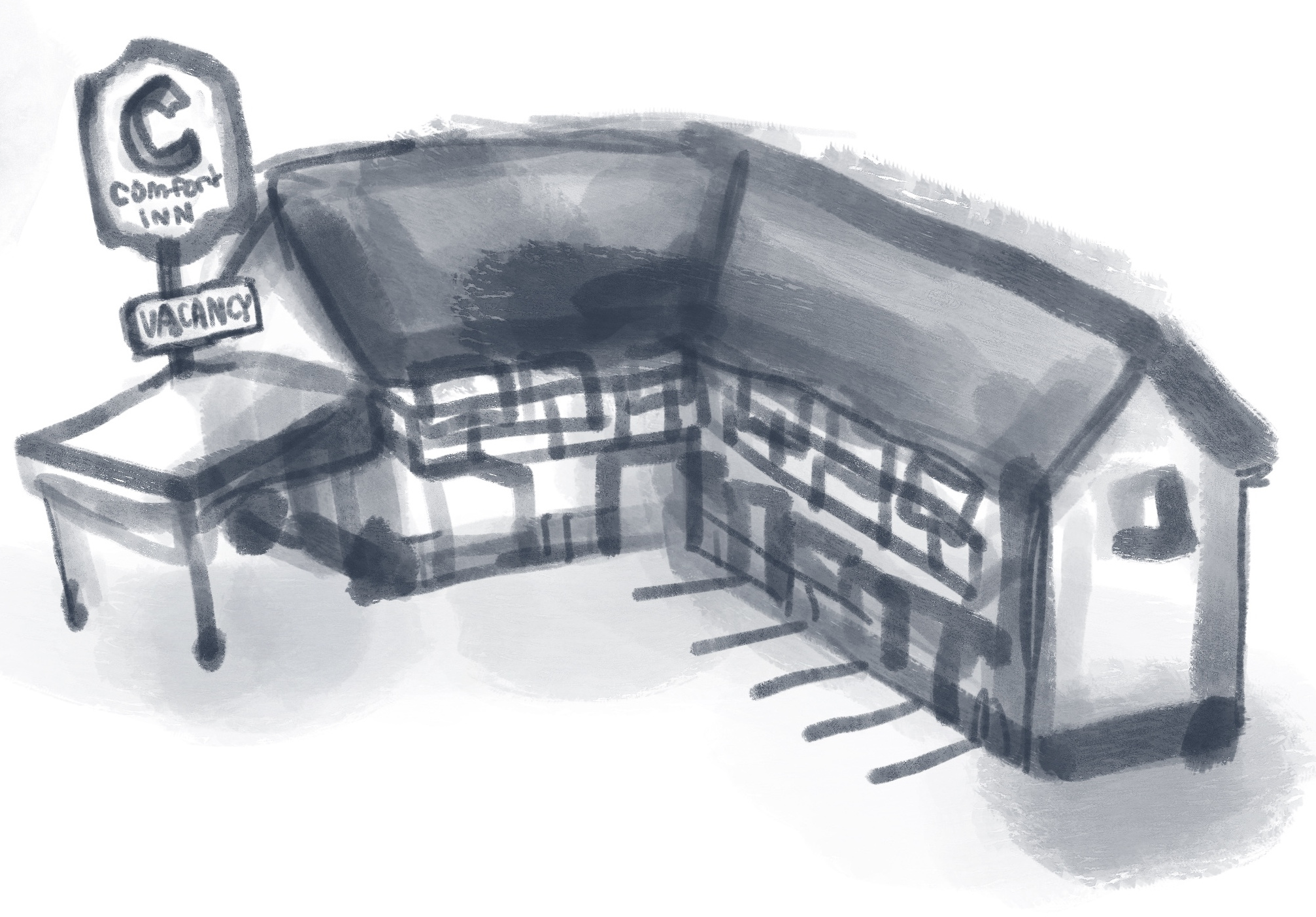 drawing of a motel
