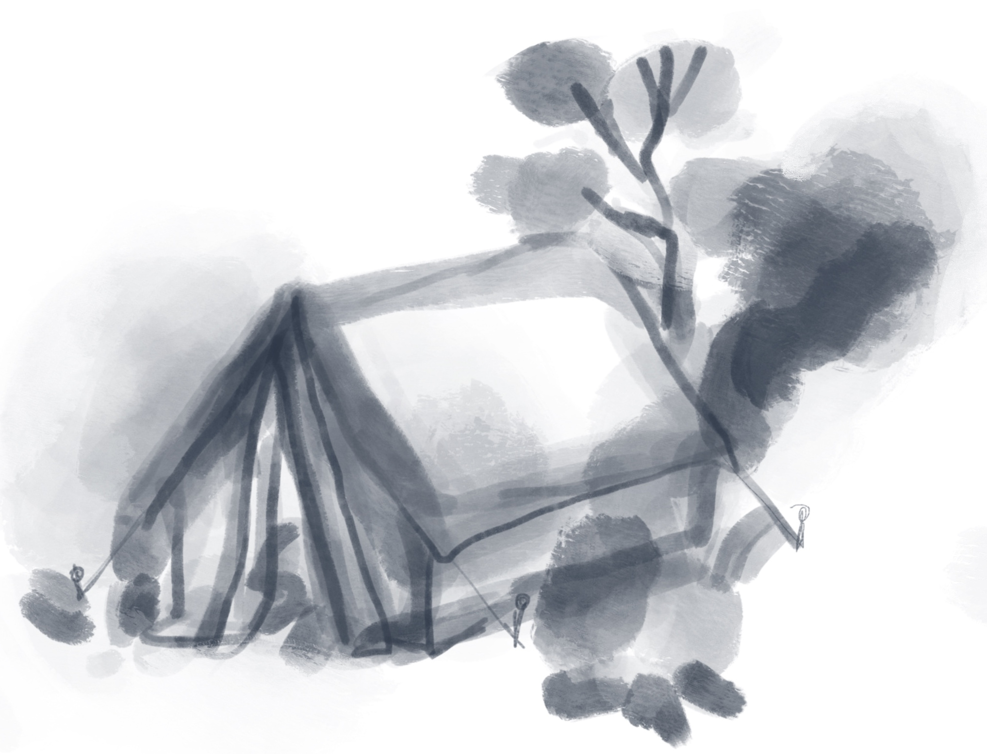 drawing of a tent